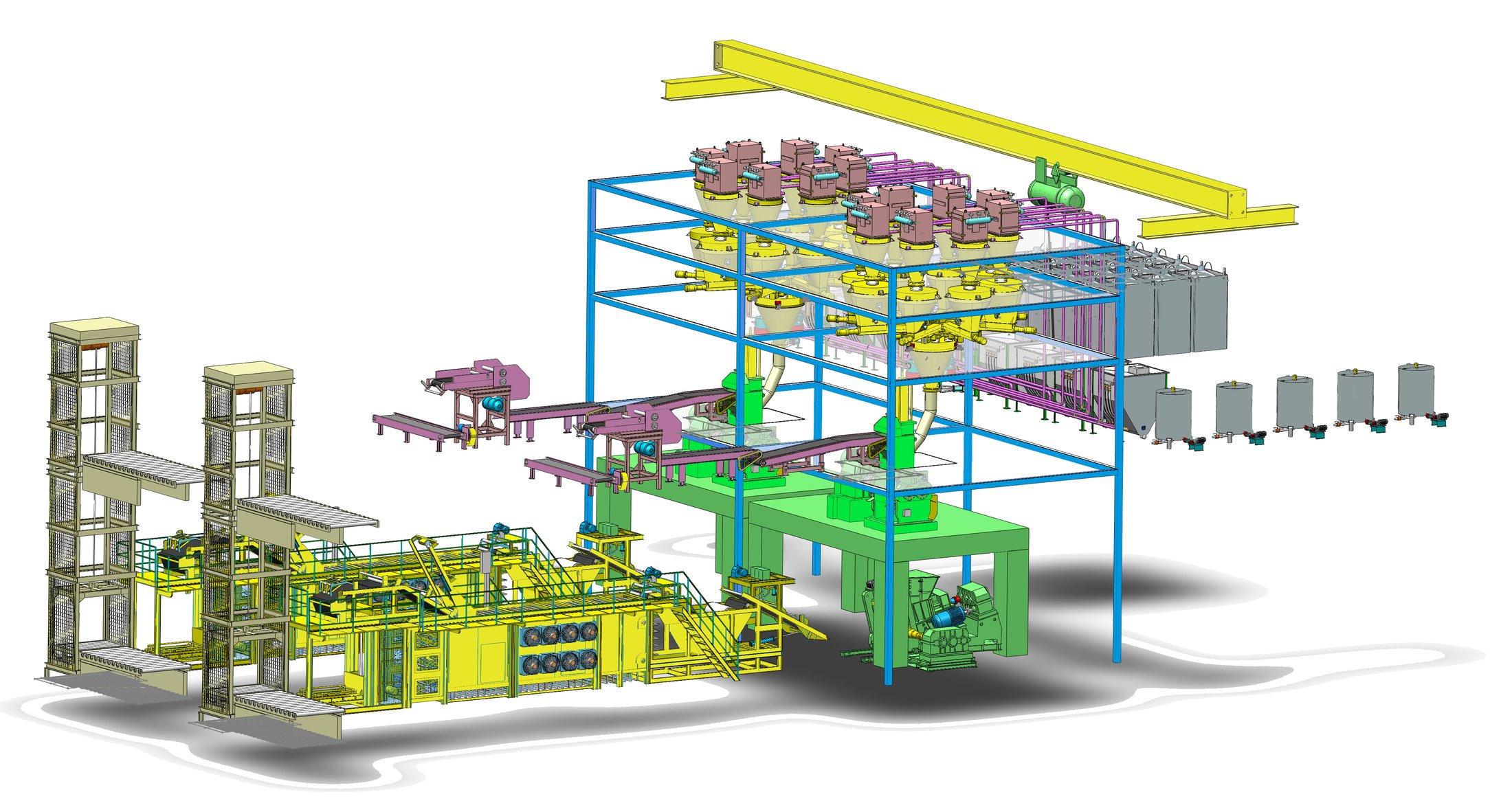 Engineering layout of a complete automated production line